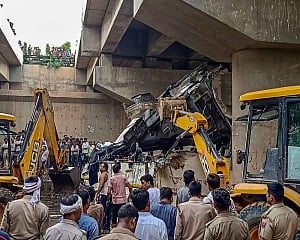 29 killed, 18 injured after bus falls from bridge in UP
