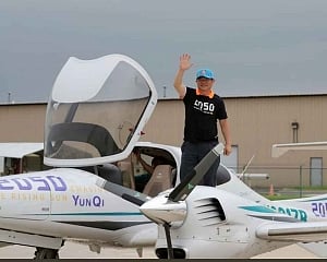 Chinese man completes second world flight trip in 68 days