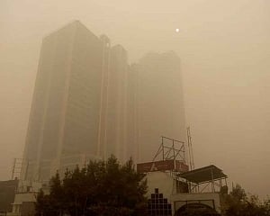 Delhi's air quality in "poor" category