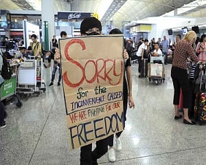 Flights departing Hong Kong airport after protest chaos