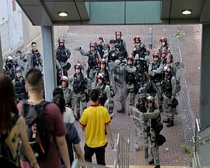 Hong Kong police, protesters clash in 16th weekend of rallies