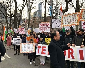 Indian-Americans protest outside UN headquarters against Pulwama  attack