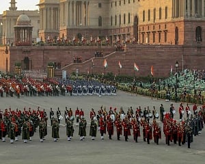 Indian tunes set mood at Beating Retreat ceremony, fascinating crowds at Rajpath