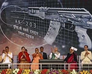 Modi visits Cong's bastion Amethi, unveils Indo-Russia joint venture rifle mfg unit