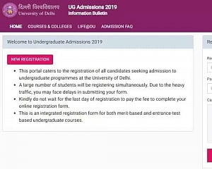 Over 2.38 lakh students register on DU's website for admissions till now