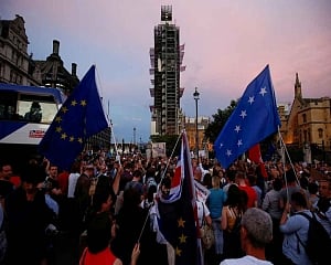 Parliament's suspension before Brexit protested across