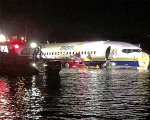 Plane crashes into Florida river at end of runway, no deaths