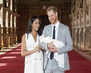 Prince Harry, Meghan show off their baby boy to the public