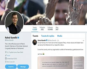 Rahul Gandhi removes 'Congress president' as his designation from Twitter profile