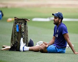 Rohit receives blow on left thigh ahead of first T20