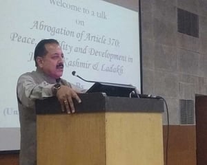Sloganeering at Union minister Jitendra Singh's event in JNU
