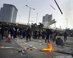 Tear gas fired as Hong Kong police, protesters clash