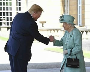 Trump turns from pomp to business in UK visit