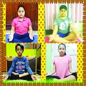 E-Yoga Day at Manav Sthali School