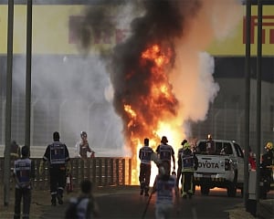 F1 driver Grosjean escapes after horror crash at Bahrain GP