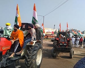 Farmers protest against farm bills in Haryana