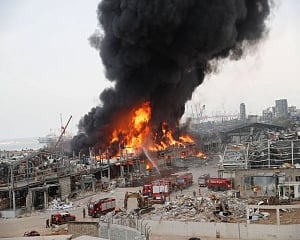 Month after massive explosion, major fire breaks out at Beirut port