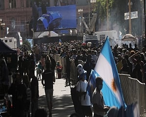Thousands lining up to farewell Maradona at Casa Rosada