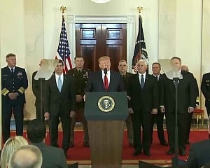 Trump says no Americans harmed in attack by Iran, offers peace