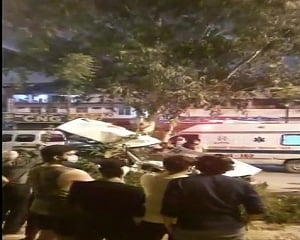 Two injured as car falls off flyover in West Delhi