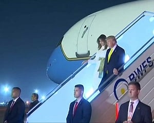 US President Donald Trump lands in Delhi for main leg of India visit