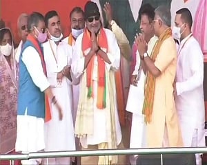 Actor Mithun Chakraborty joins BJP ahead of PM's rally in Kolkata