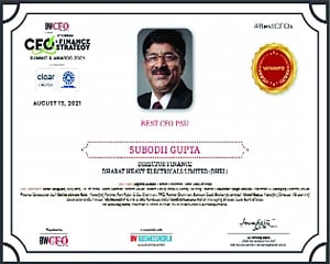 Finance director of BHEL conferred BW ‘Best CFO PSU’ Award