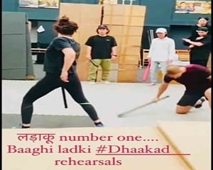 Kangana shares glimpse of fight practice for 'Dhaakad'