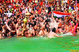 Over 13.51 lakh take holy dip in third Shahi Snan