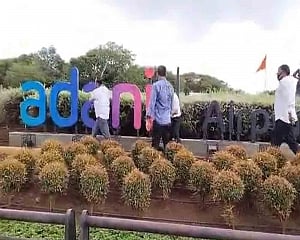 Sena workers damage 'Adani Airport' signboard in Mumbai
