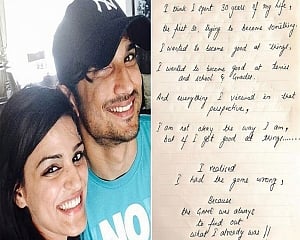Sushant's handwritten note: I am not okay the way I am