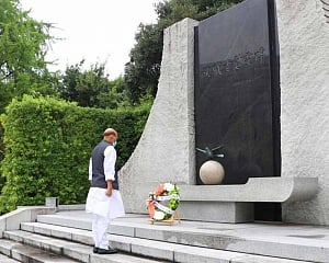 Defence Minister Rajnath pays tributes to Japan's self-defence personnel who laid down their lives