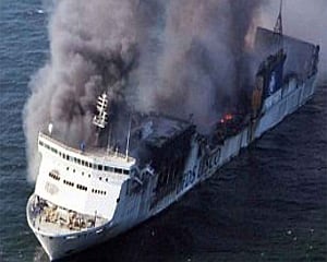 Fire on Baltic Sea ferry under control, no injuries