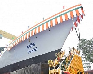 Indian Navy launches stealth frigate 'Taragiri'