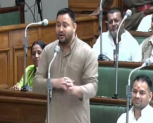 Inside Bihar Assembly, Tejashwi fumes at BJP over CBI raids