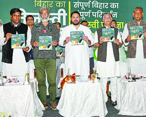 Jobs for all, free electricity, IT parks among INDIA bloc’s 25 point Bihar poll manifesto