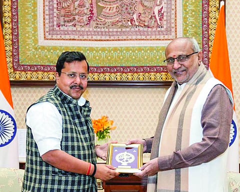 NDA leaders from Bihar call on BJP national working president in Delhi