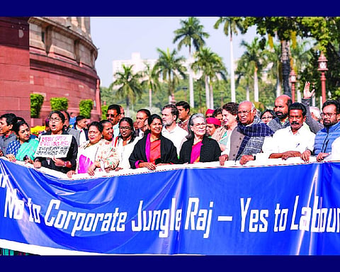 Opposition MPs protest against new labour codes