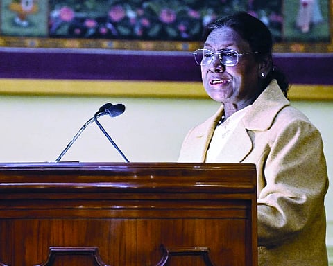 President Murmu releases Constitution in Santhali