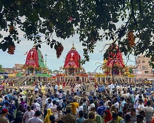 Day after stampede, thousands make beeline to have glimpse of sibling deities in Puri