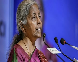 Finance Minister Nirmala Sitharaman arrives in London at start of six-day Europe tour