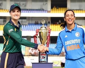 Skipper Lewis' 92 lifts Ireland to 238/7 against butter-fingered India