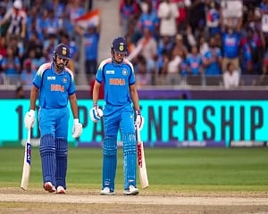 Rohit fifty powers India to 136/3 in pursuit of 252 in CT final