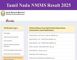 Tamil Nadu NMMS 2025 Results Released: Check Merit List at dge.tn.gov.in