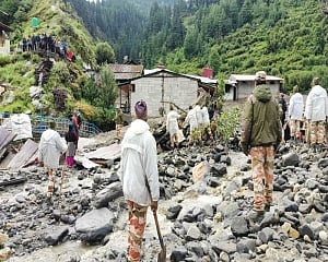 Uttarkashi disaster: CM Dhami reaches flood-hit Dharali, meets affected families