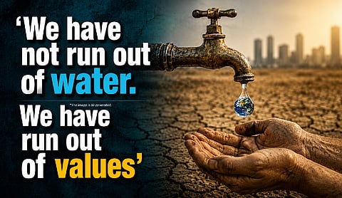 ‘We have not run out of water. We have run out of values’