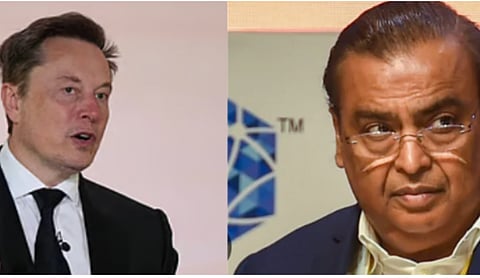 Tesla chief Elon Musk and Billionaire Mukesh Ambani. Representational image.