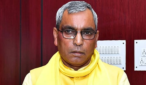 File photo: Uttar Pradesh minister Om Prakash Rajbhar, LUCKNOW. (PTI Photo)