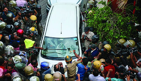12 arrested for attack on ED officials after search at Vijayan residence