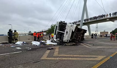 13 Killed as truck carrying wedding guests crushed between 2 vehicles in Indonesia